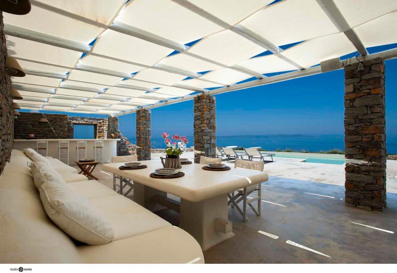Spectacular Sunset View Villa At Melissaki Ioulis Kültér fotó